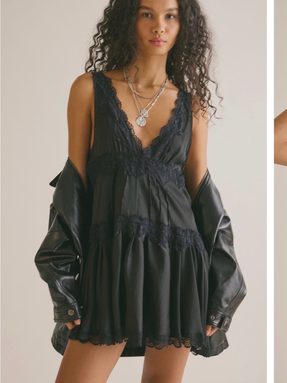 Free People in this groove mini slip dress small